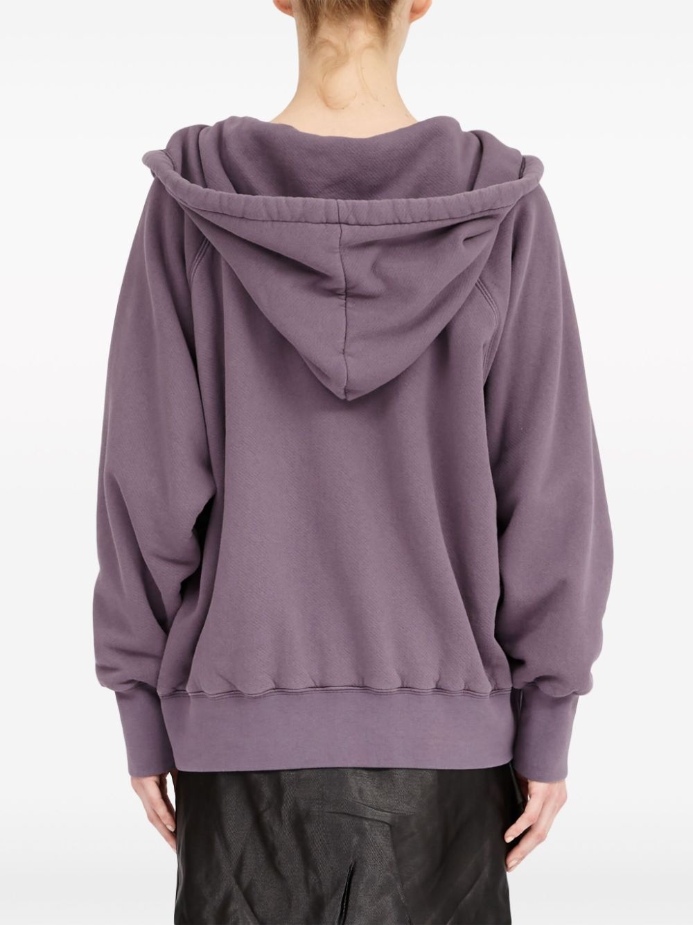 reverse-logo cotton hoodie - 3