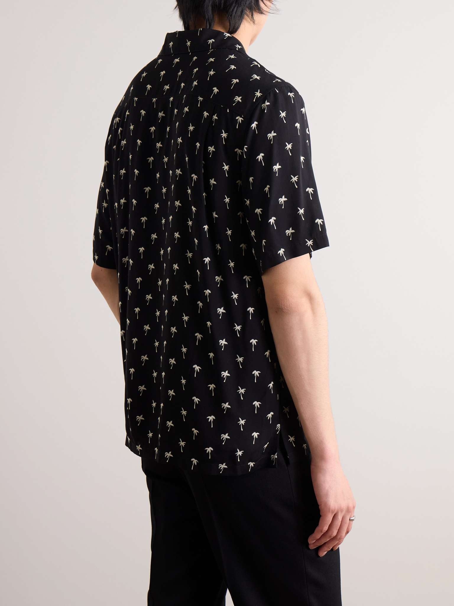 Camp-Collar Printed Crepe Shirt - 3