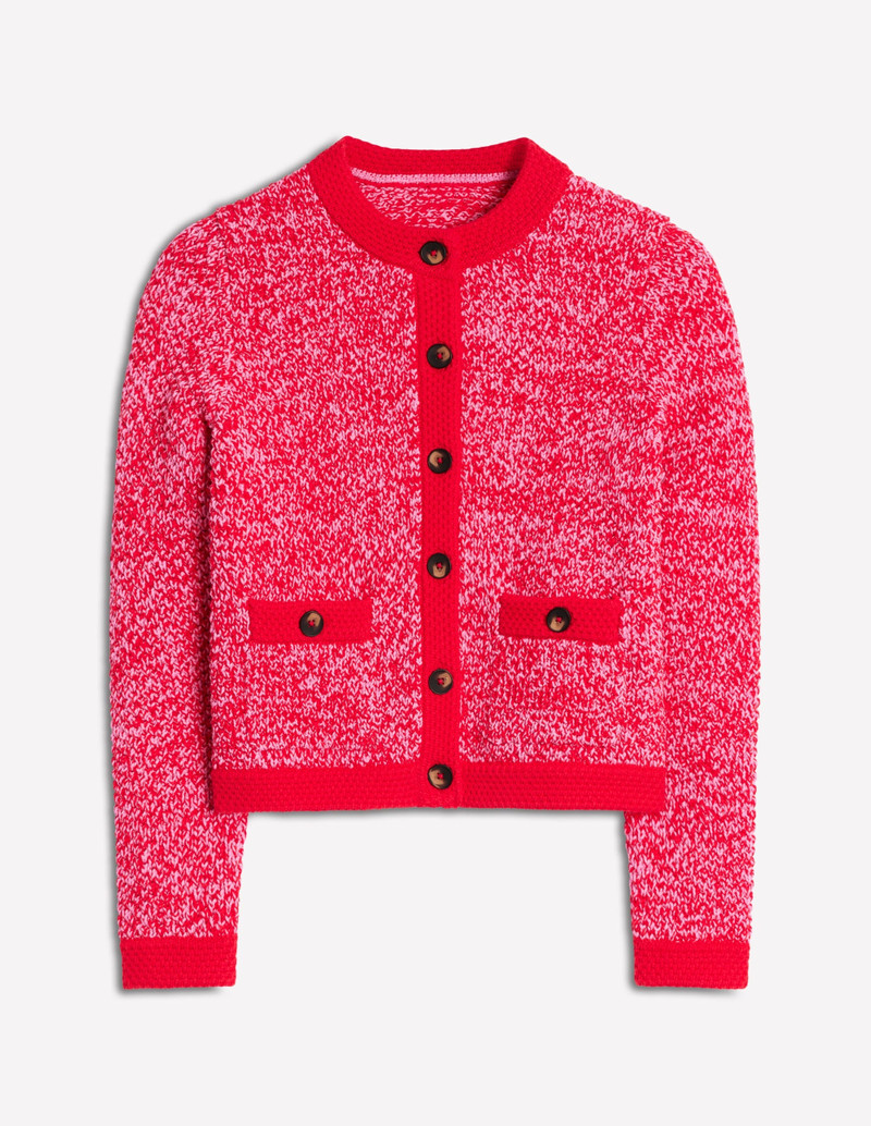Libby Knitted Jacket-Pink Ribbon/ Poppy Red 8