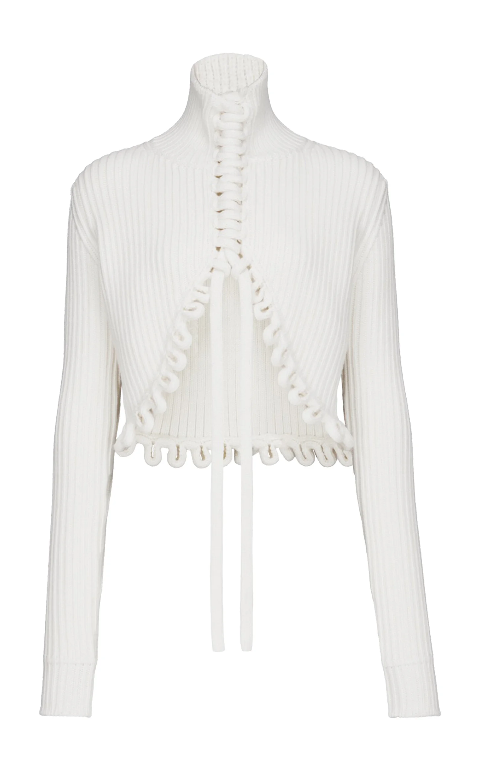 Cropped Wool Sweater white - 1