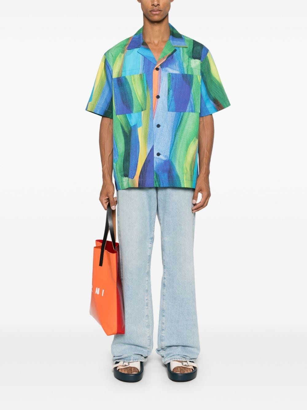 abstract-print shirt - 2