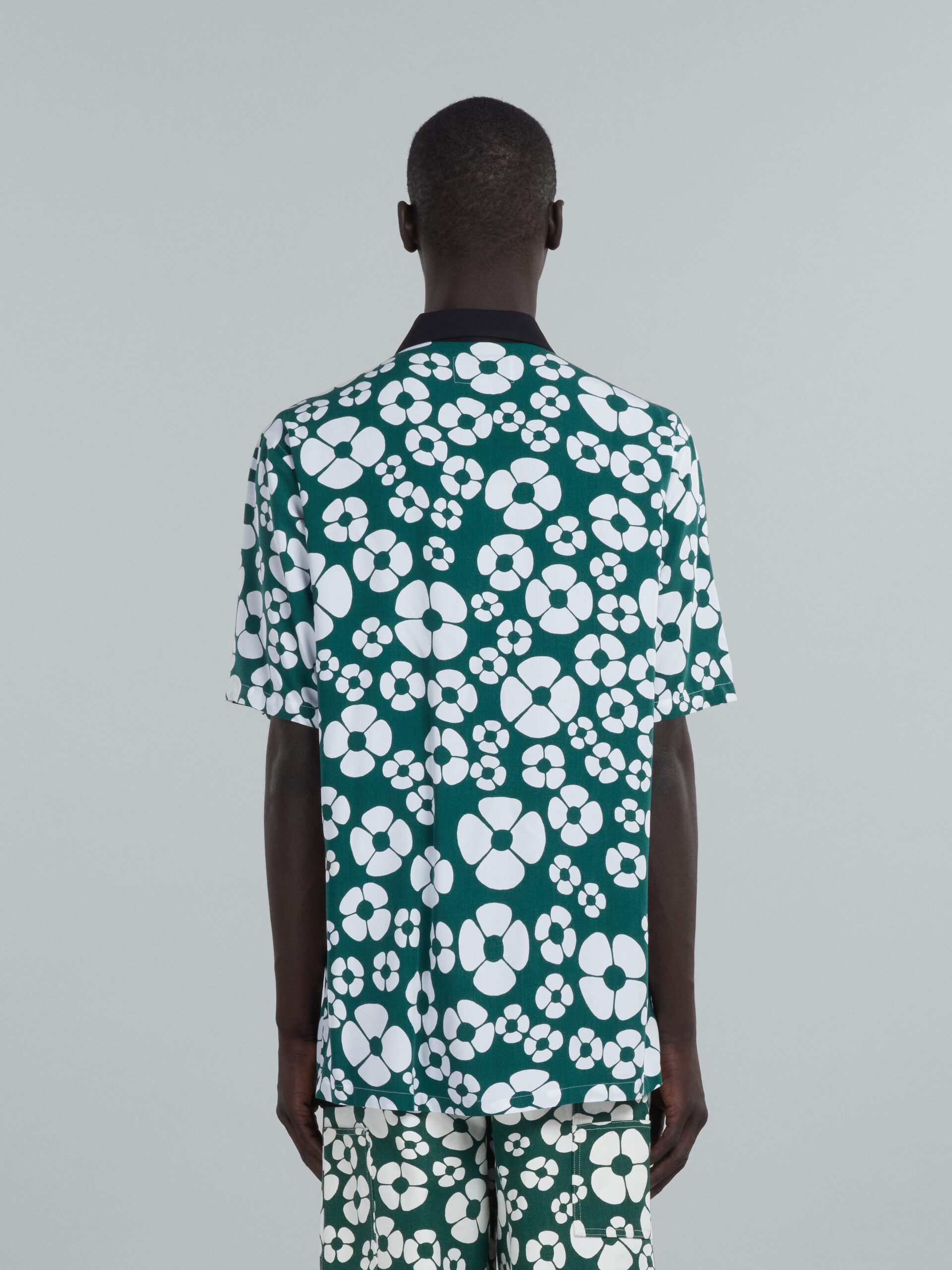 MARNI X CARHARTT WIP - GREEN SHORT-SLEEVED FLORAL SHIRT - 3