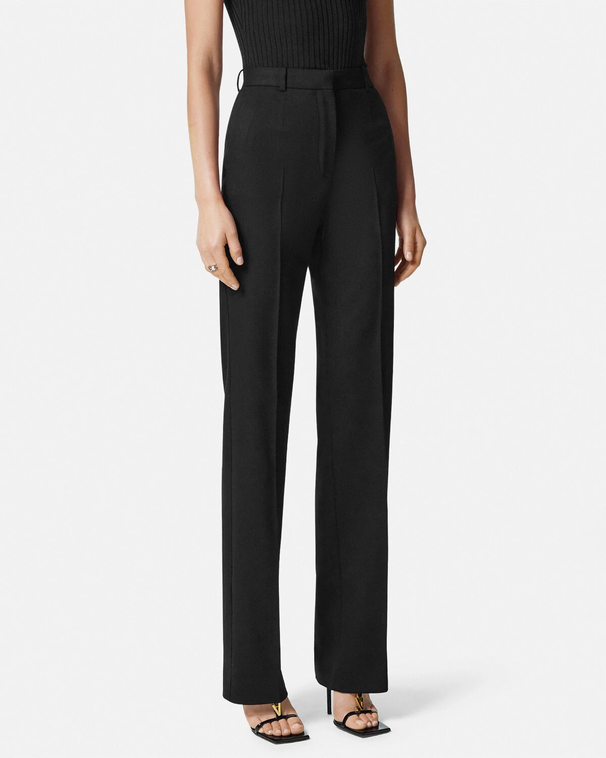 Wool High-Waist Straight-Fit Pants - 4