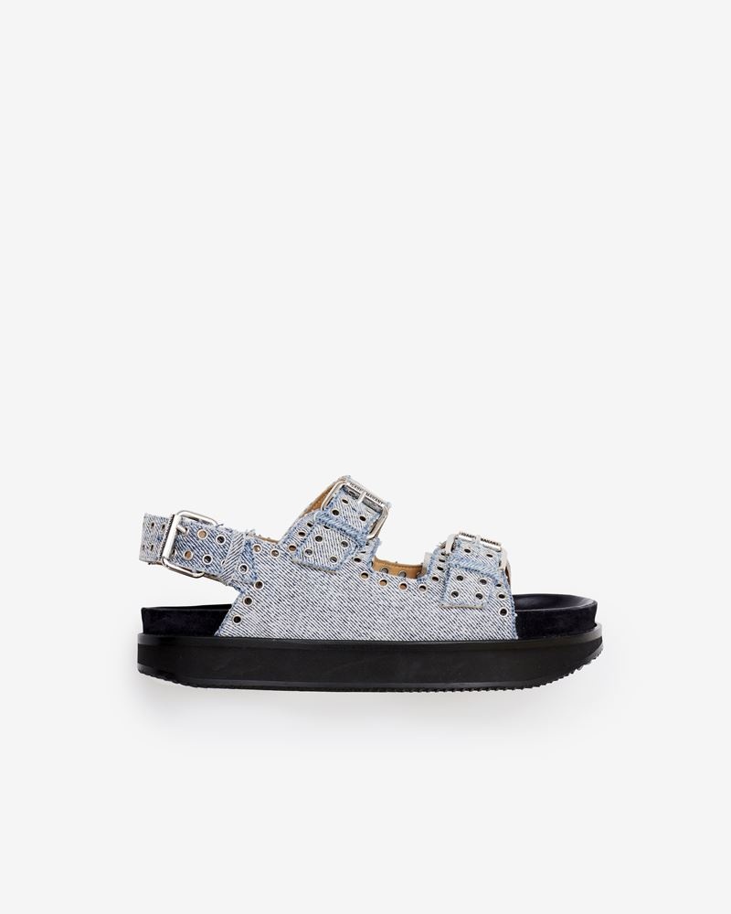 DENIM OPHIE PLATFORM BUCKLE SANDALS - 1