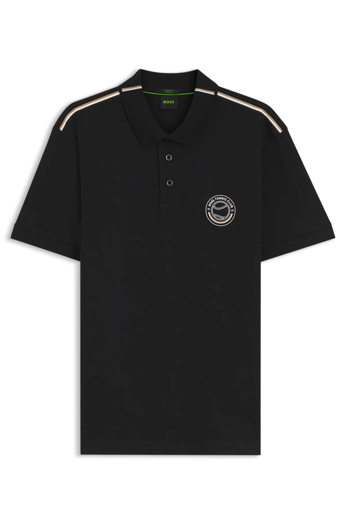 STRETCH-COTTON POLO SHIRT WITH TENNIS-INSPIRED LOGO - 1