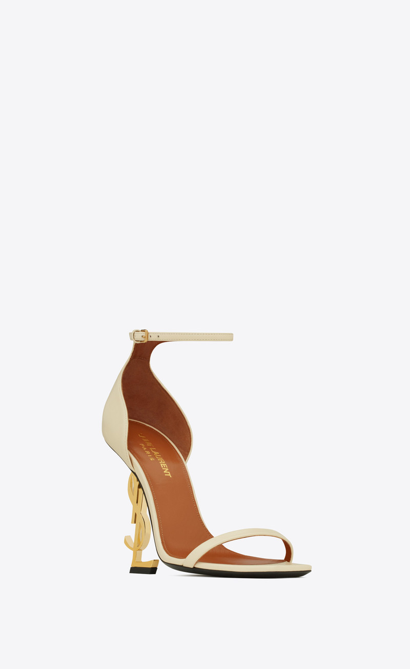 opyum sandals in smooth leather with a gold-tone heel 4