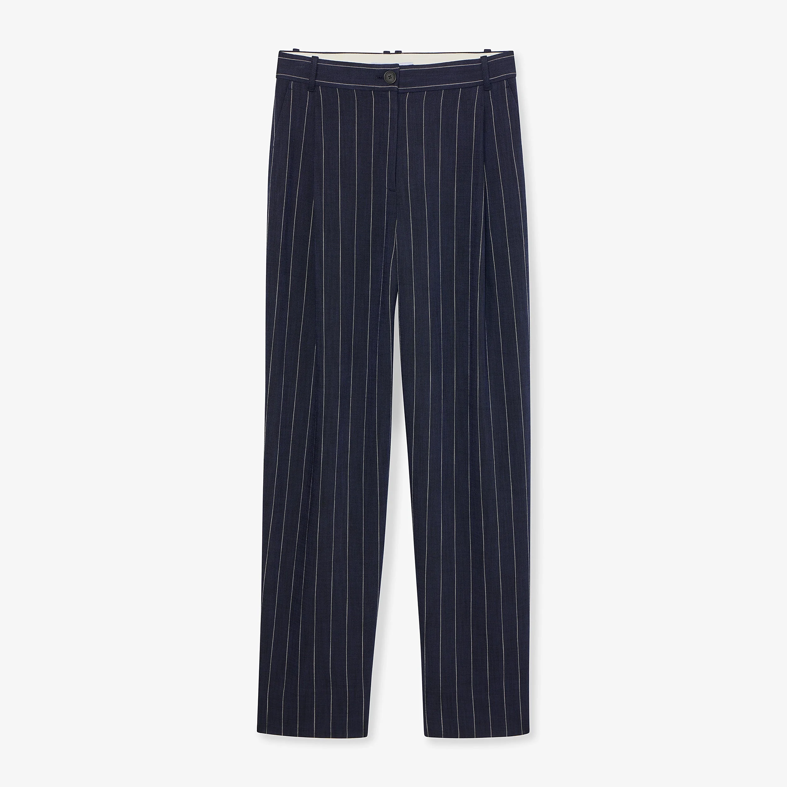 Fitz Pleated Trouser - Woven Pinstripe - 1