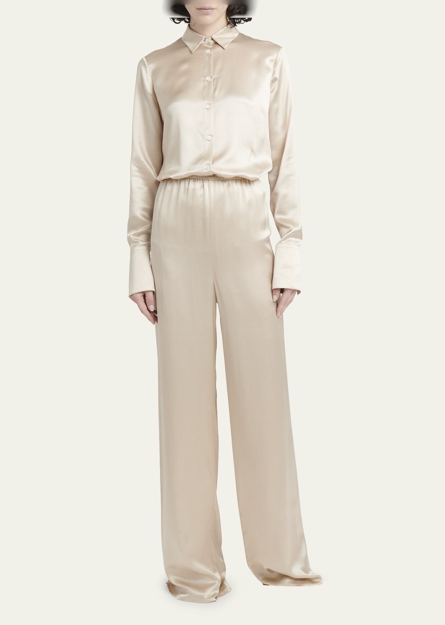 Fluid Wide-Leg Viscose-Satin Pants - 2