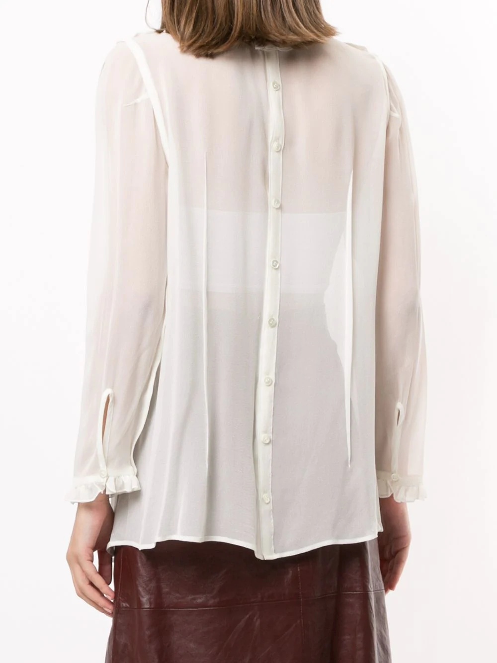 sheer silk blouse - 4