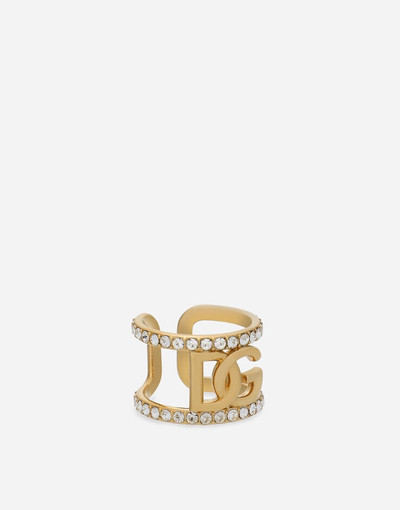 Dolce & Gabbana Ring with rhinestones and DG logo outlook