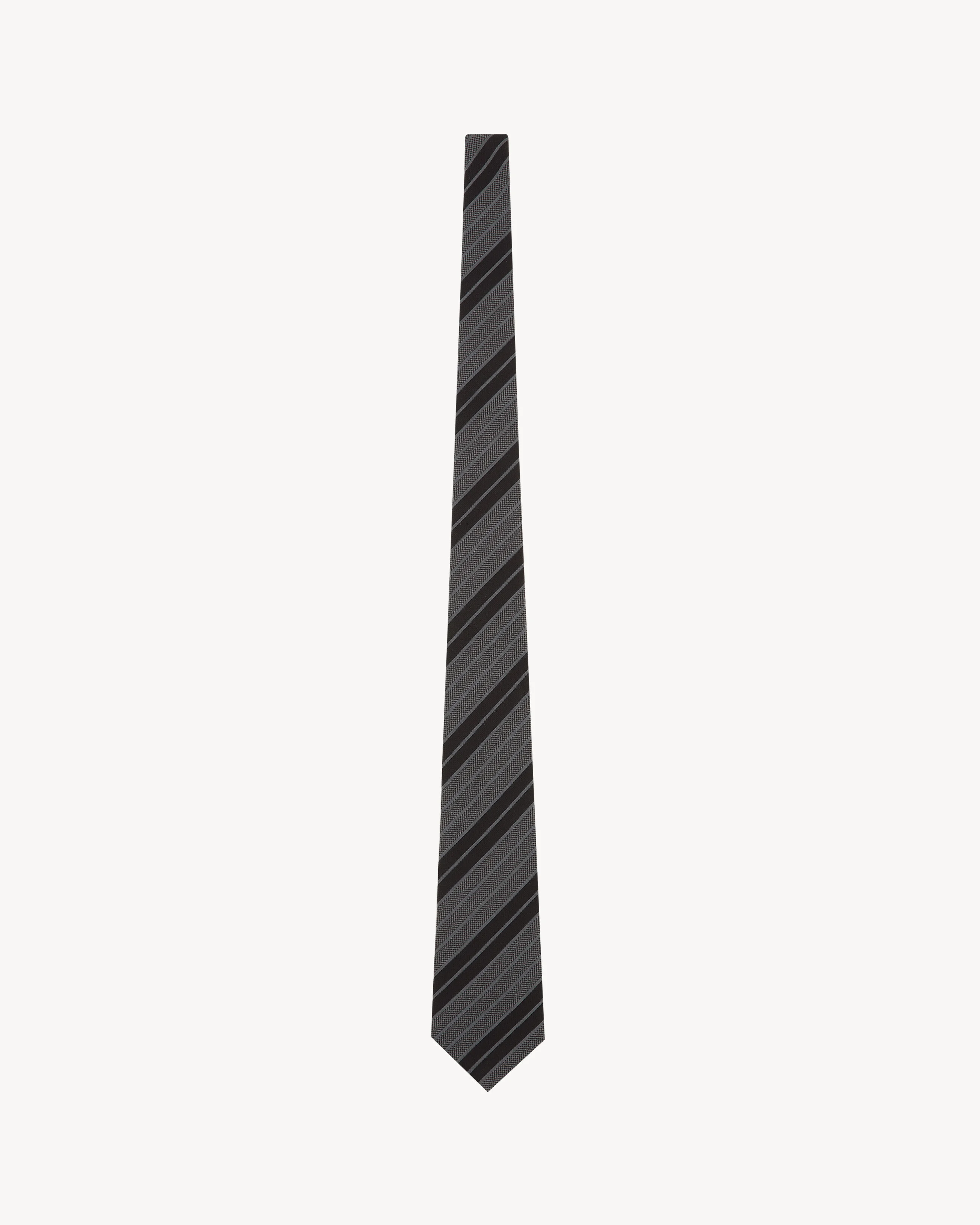 WIDE STRIPED TIE IN SILK JACQUARD - 1