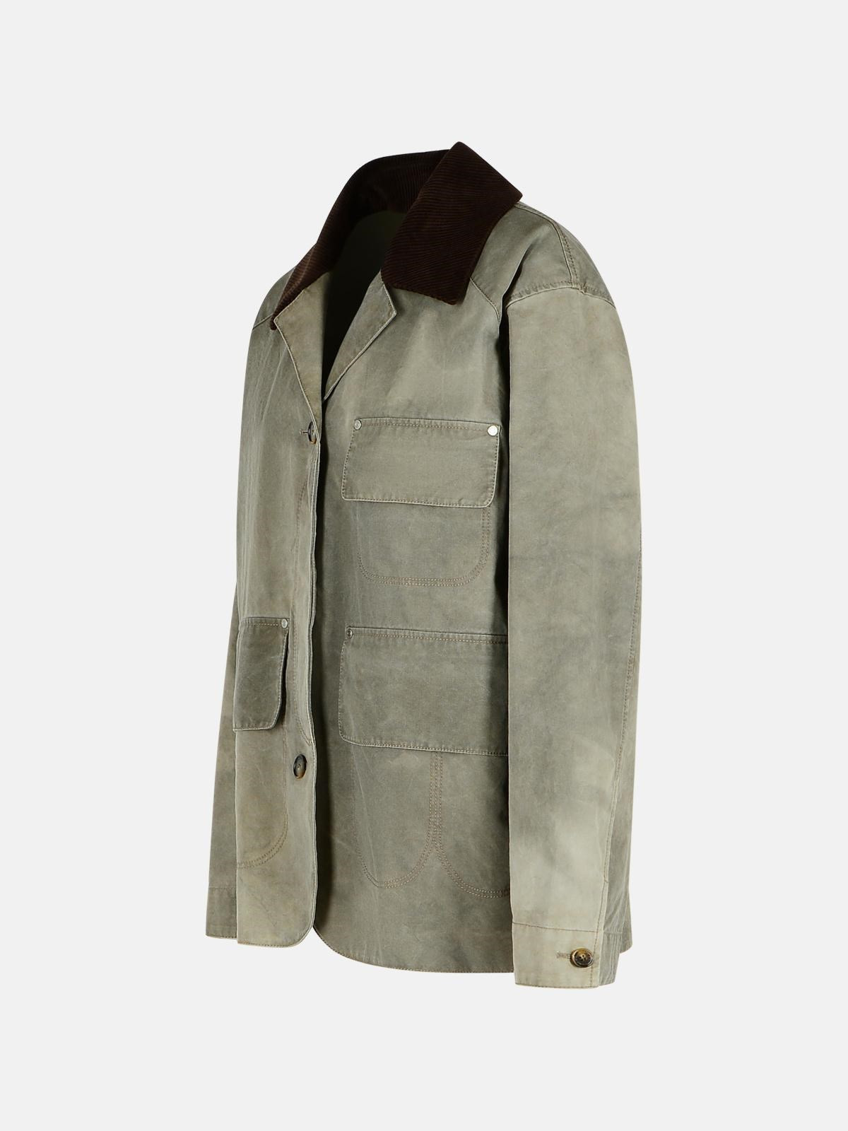 'HARRINGTON' GREEN COTTON JACKET - 2
