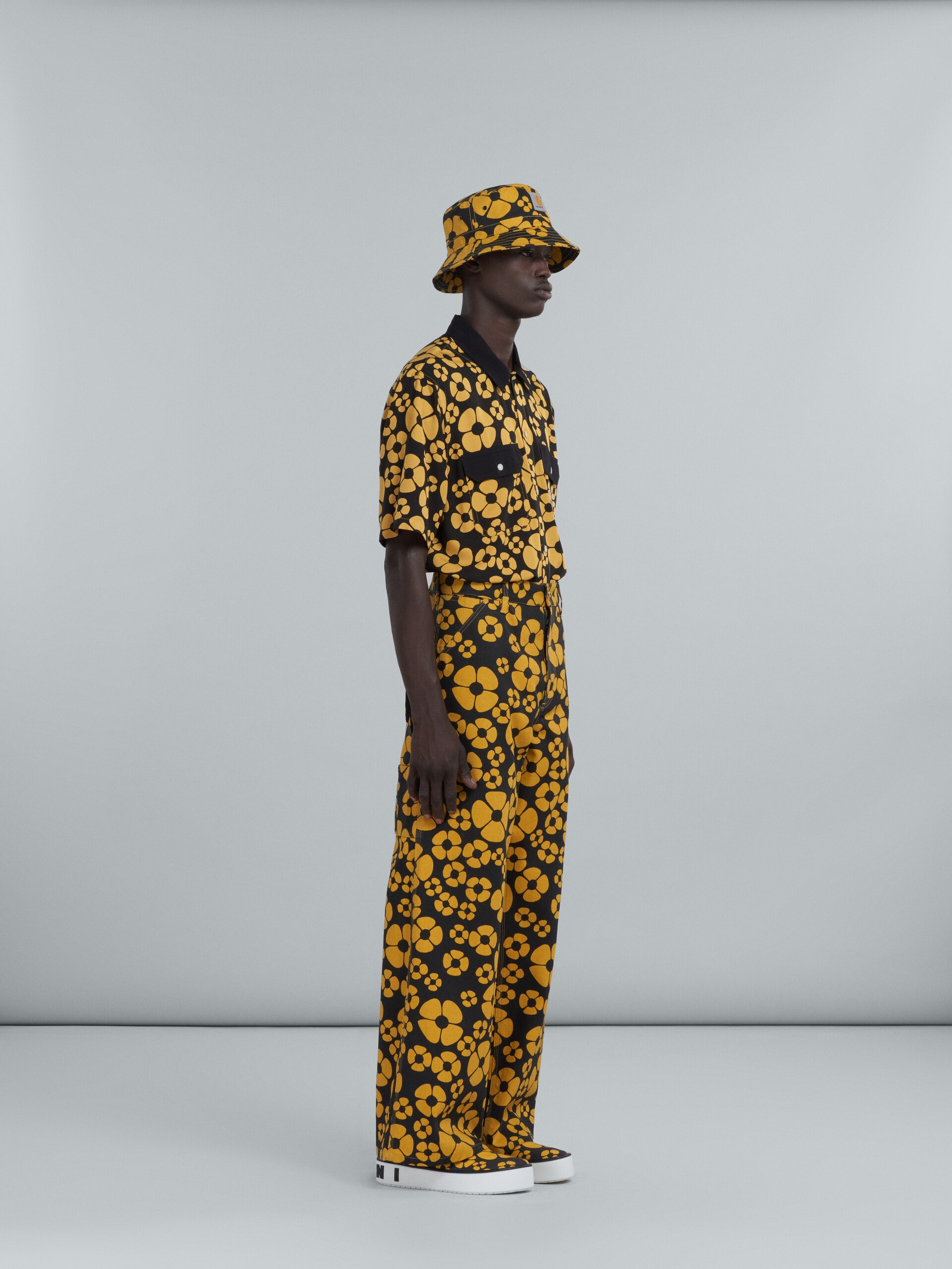 MARNI X CARHARTT WIP - YELLOW SHORT-SLEEVED FLORAL SHIRT - 5