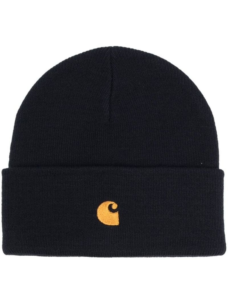 logo-patch beanie hat - 1