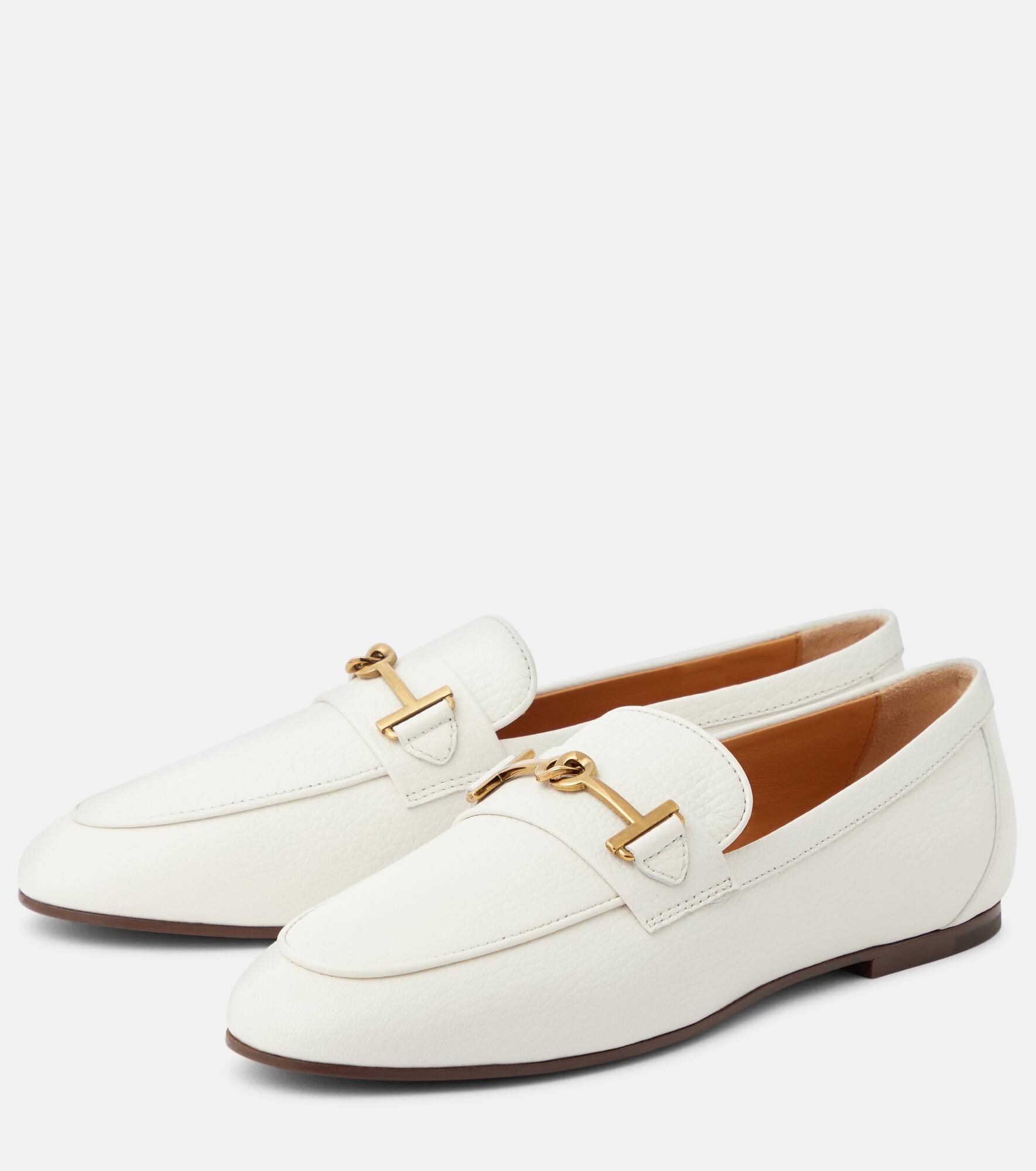 Double T leather loafers - 5