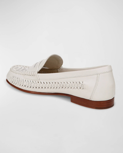 VERONICA BEARD Woven Leather Penny Loafers outlook