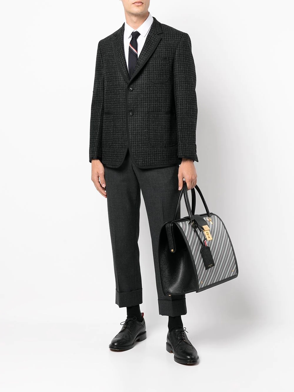 diagonal-stripe briefcase - 2