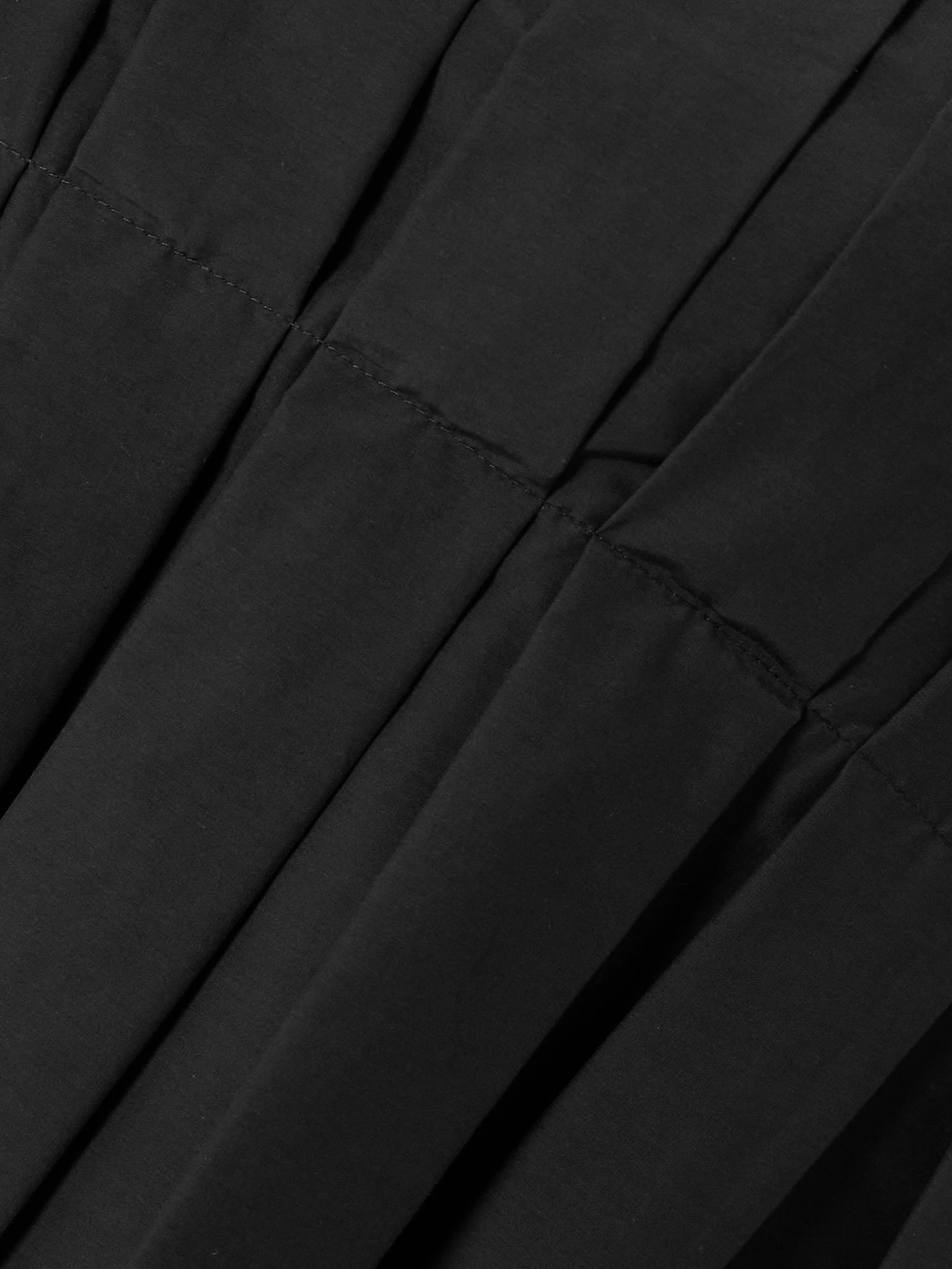 Pleated cotton-blend poplin camisole Black - 4