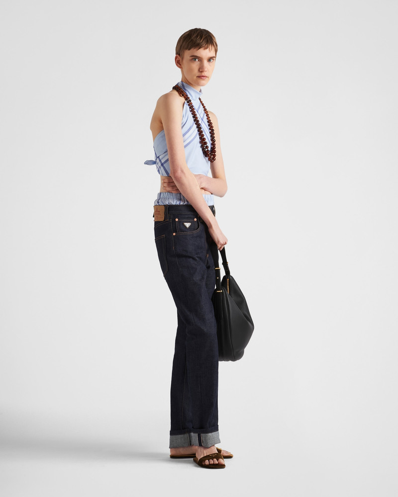 Prada Printed cotton halter top outlook