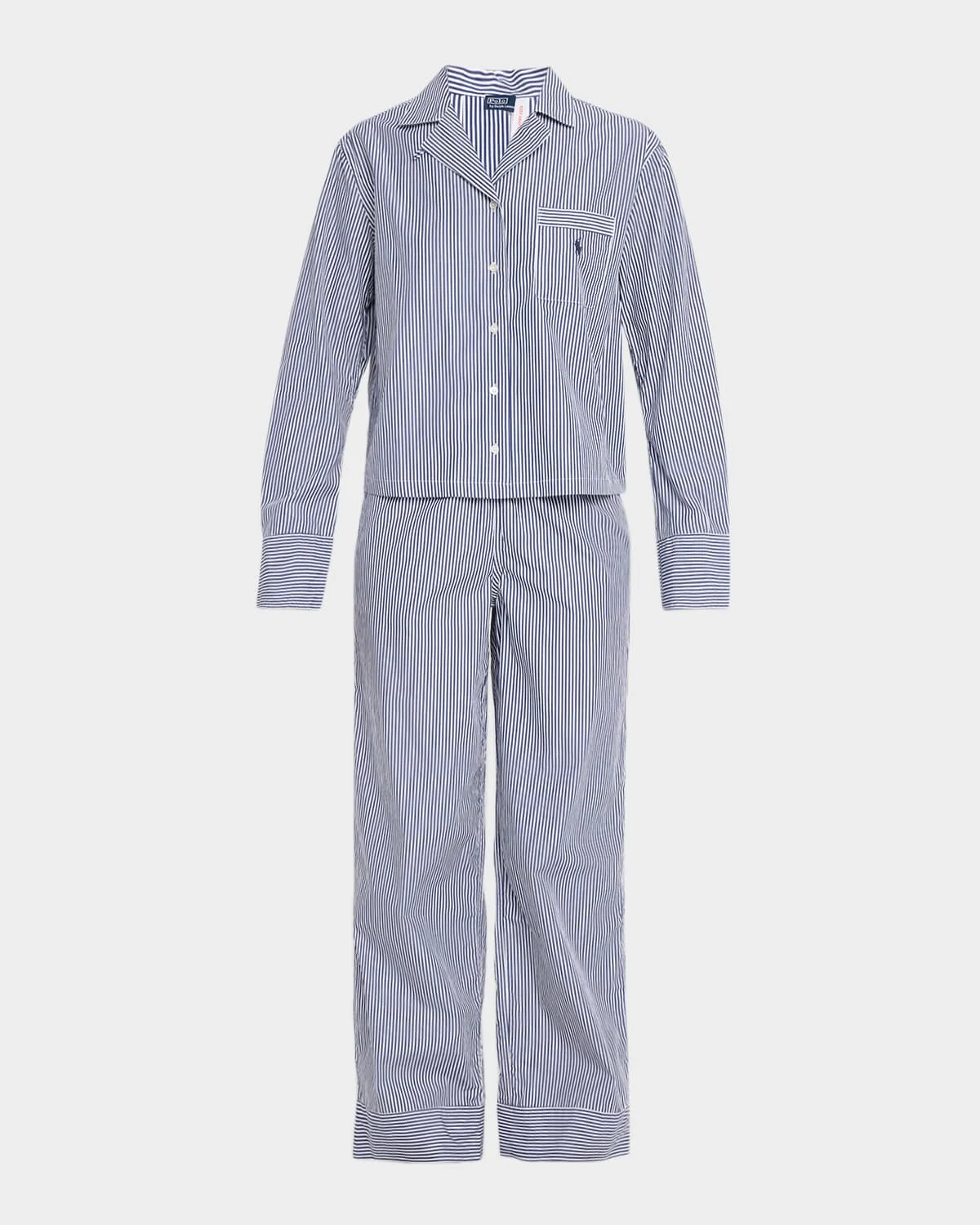 Long-Sleeve Striped Cotton Poplin Pajama Set - 1
