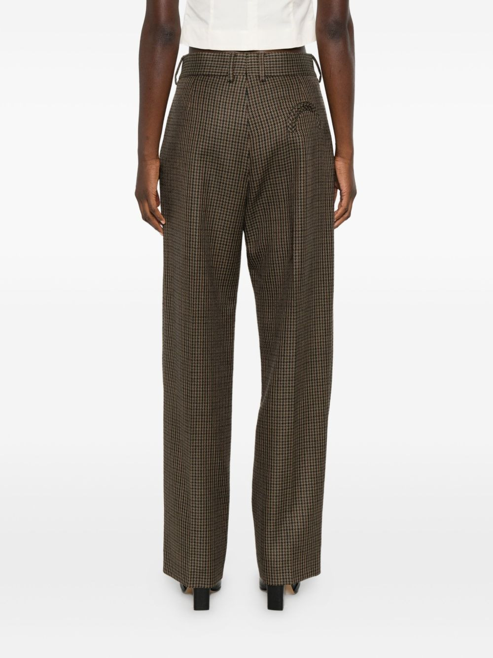 Houndstooth pleated trousers - 4