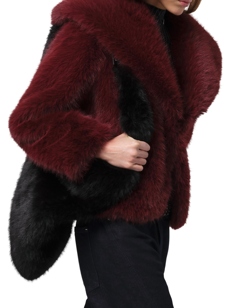 Women's Yara Faux-Fur Coat - Merlot 4