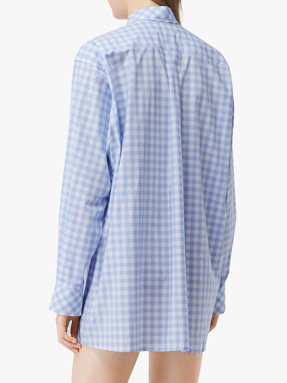 gingham poplin shirt dress - 4