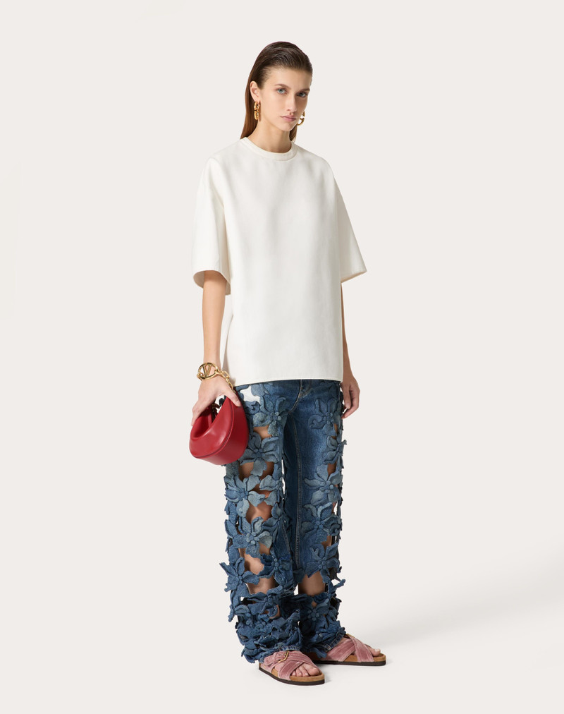 Valentino EMBROIDERED MEDIUM BLUE DENIM PANTS outlook