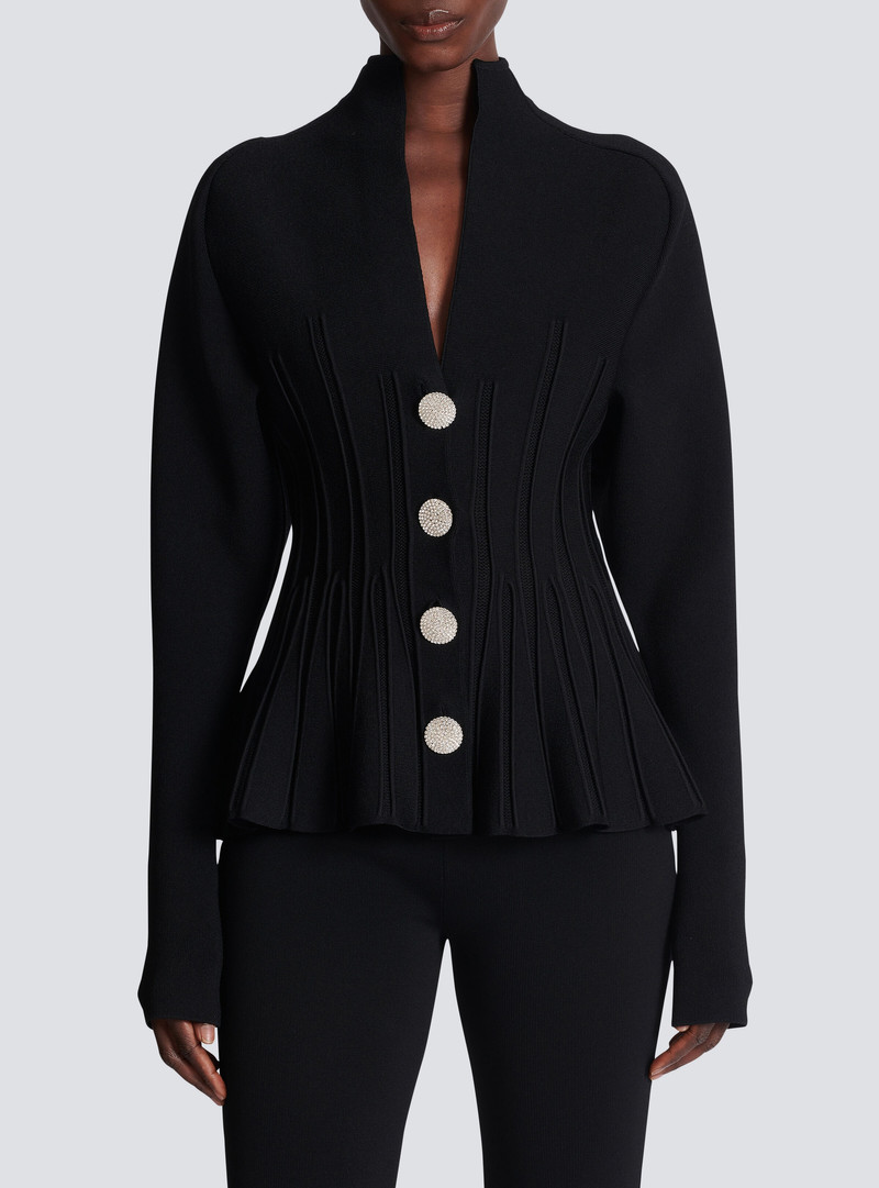 늑골 니트 peplum 카디건 5