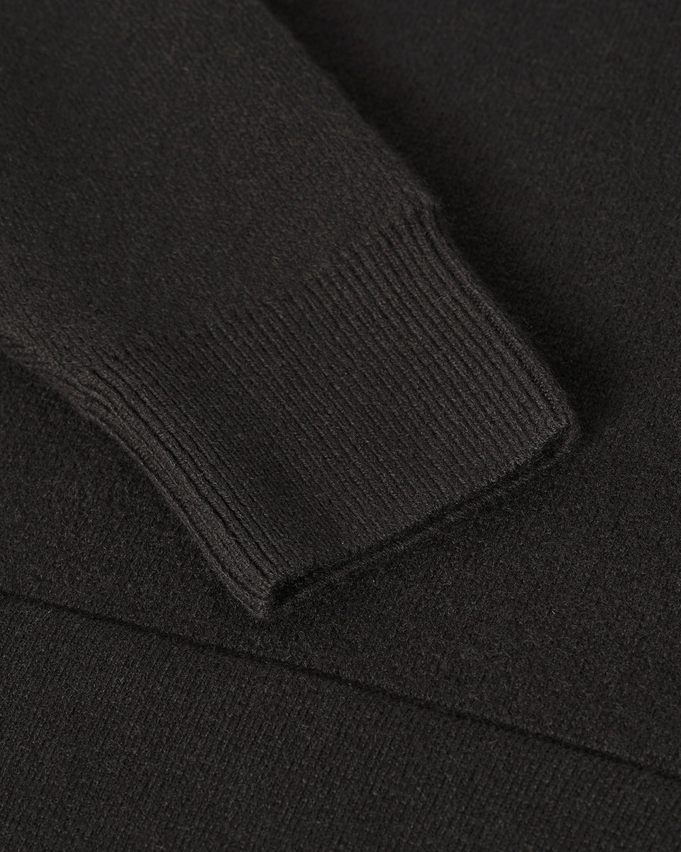 Double-Face Black Cashmere Hoodie - 6