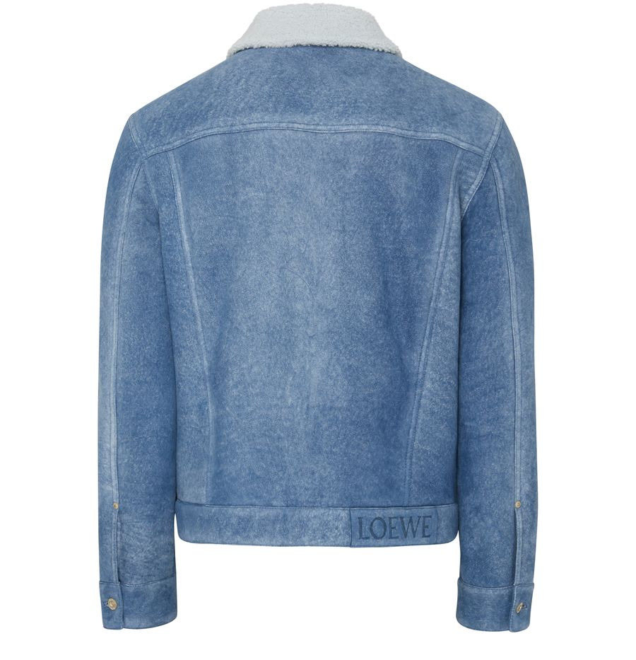 Denim jacket with shearling collar - 3