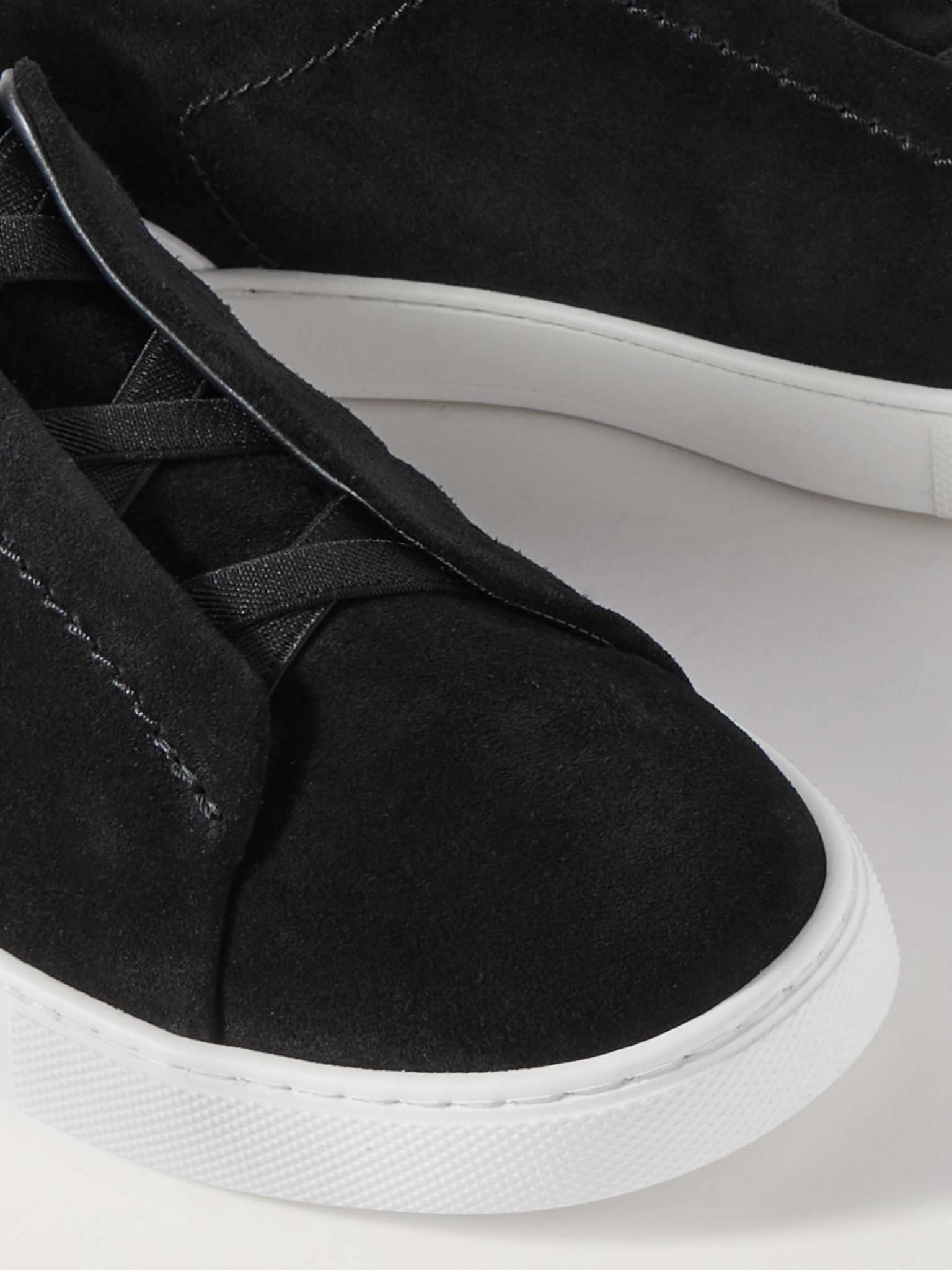Triple Stitch Suede Sneakers - 6