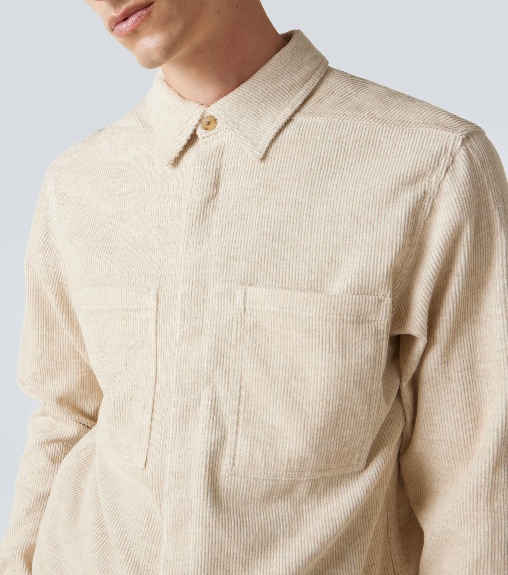 Cotton and linen corduroy overshirt - 5