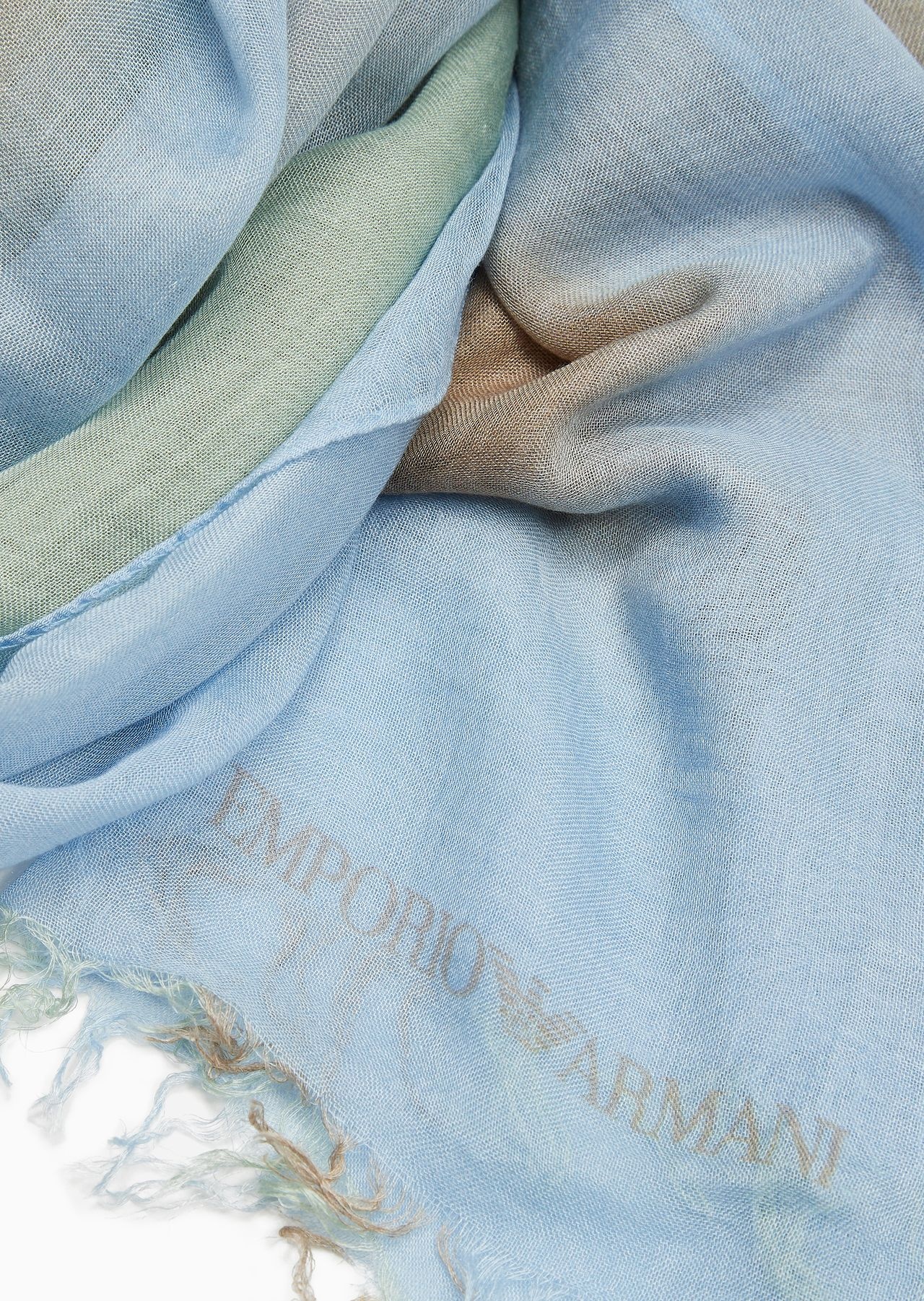 Silk-blend modal stole with multicoloured frame print - 2