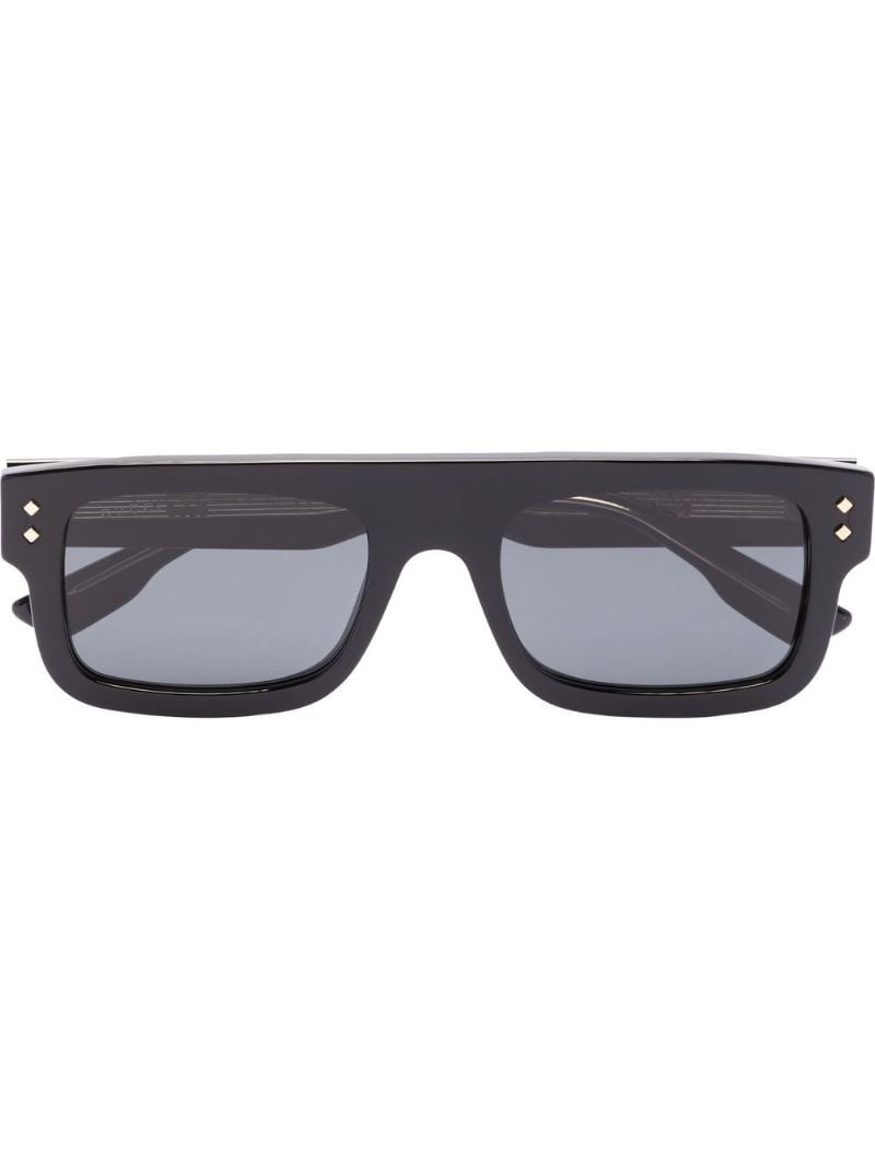 logo print square-frame sunglasses - 1