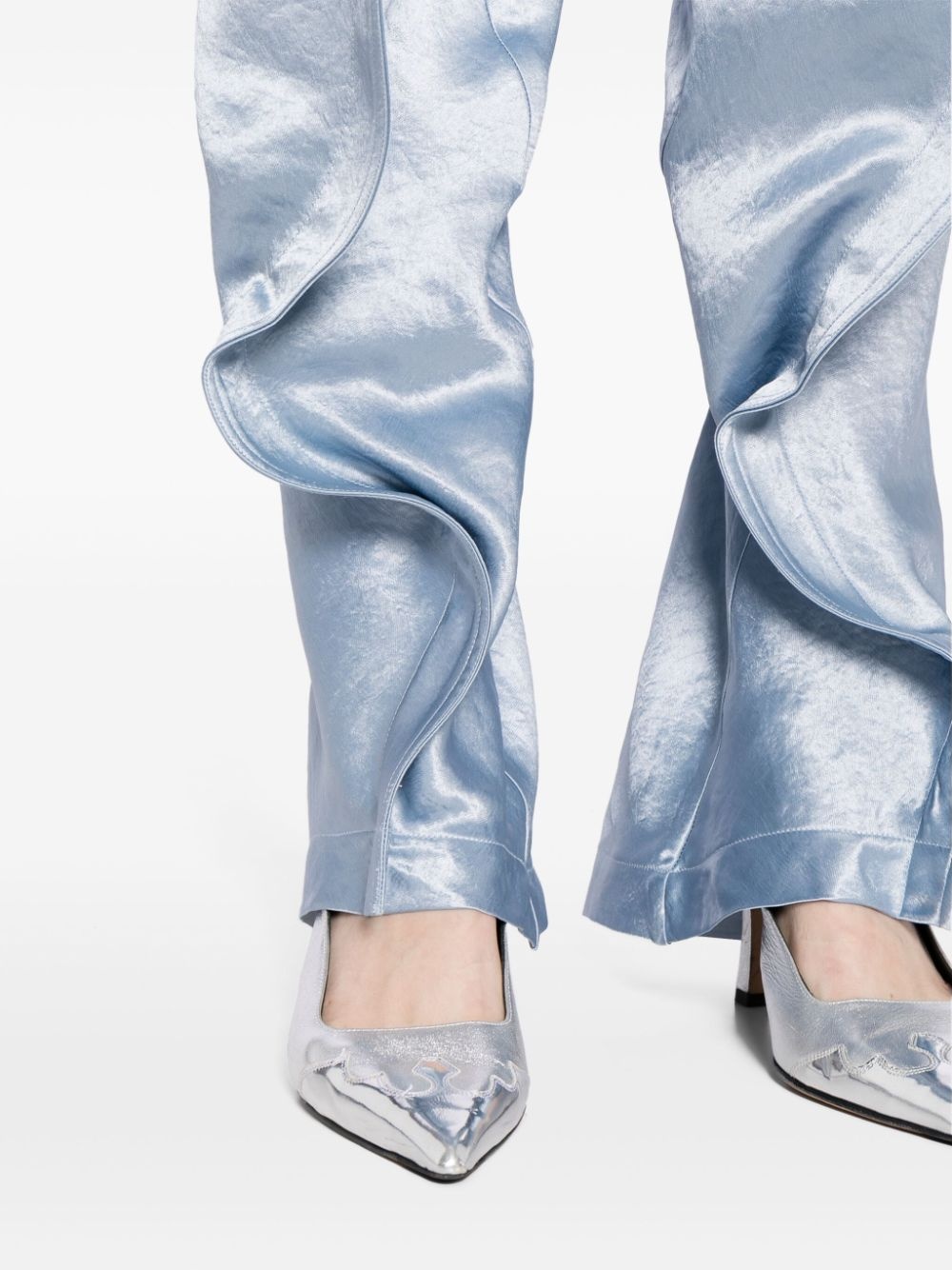 ruffled satin trousers - 5