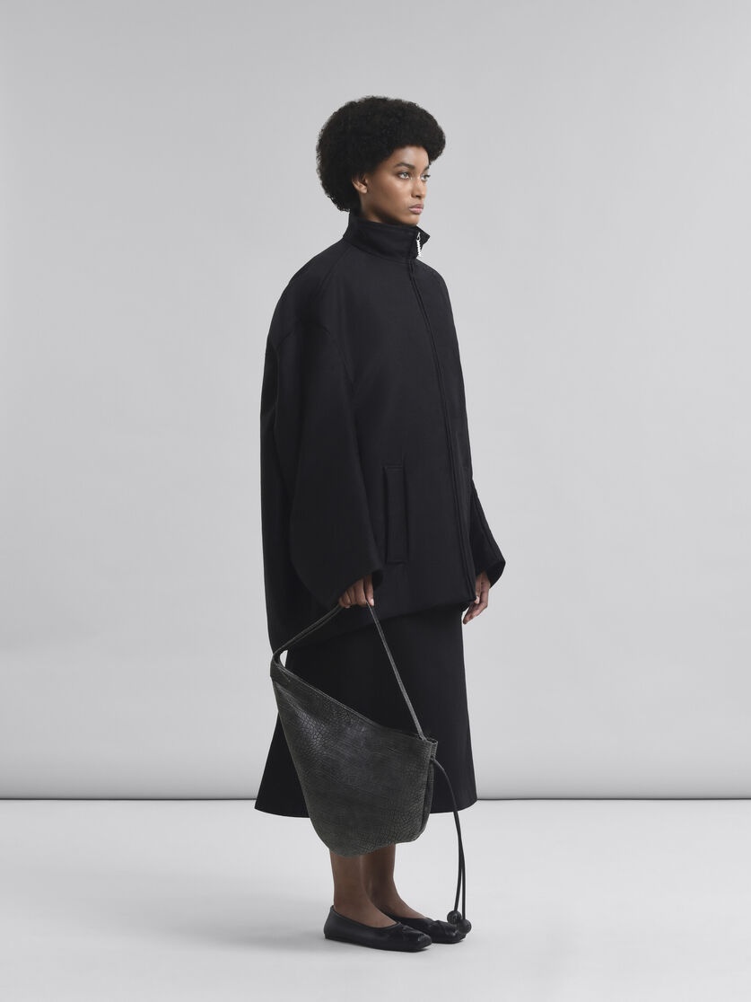 BLACK ORGANIC COTTON OVERSIZED JACKET - 6