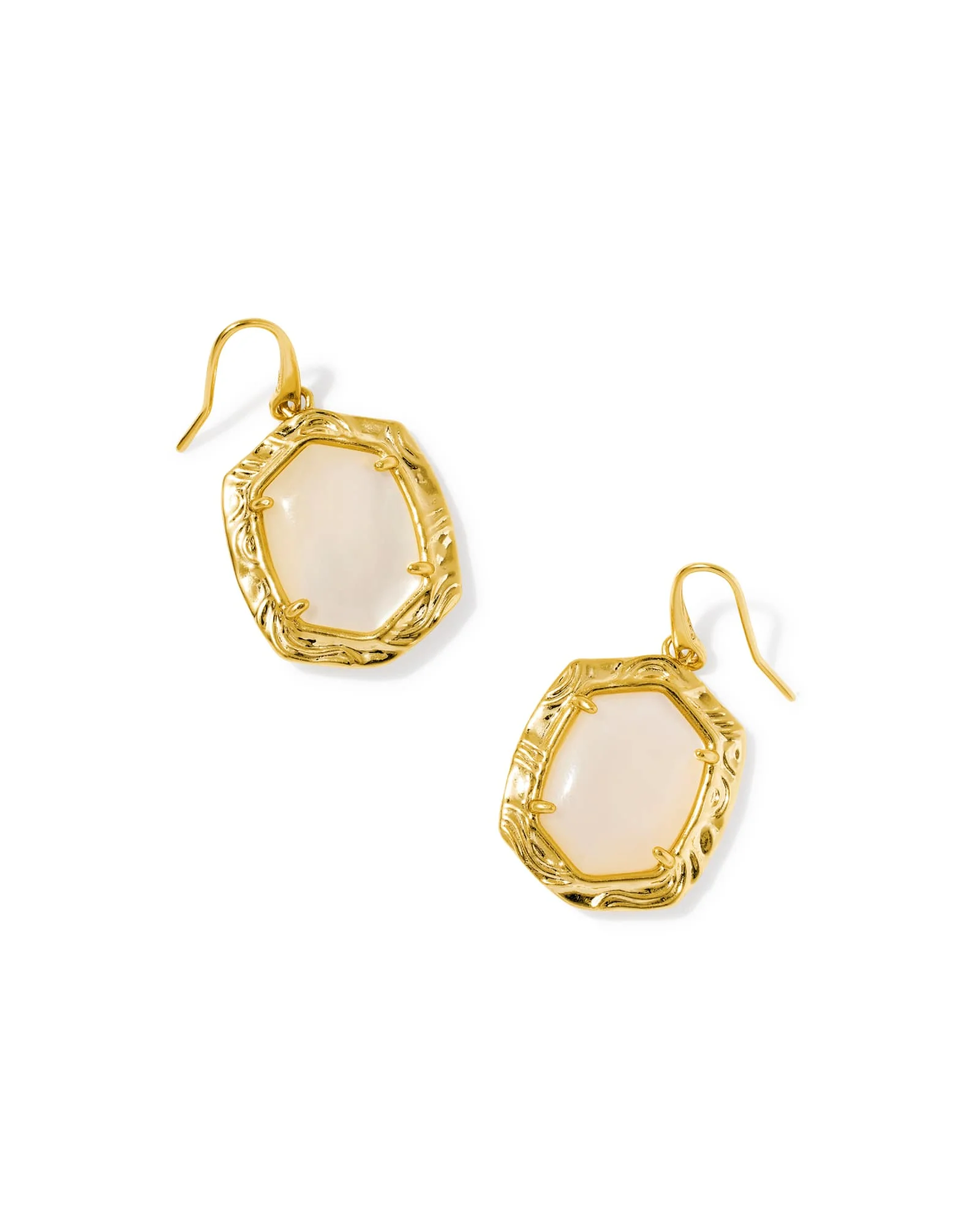 Tiger Striped Daphne Gold Drop Earrings - 1