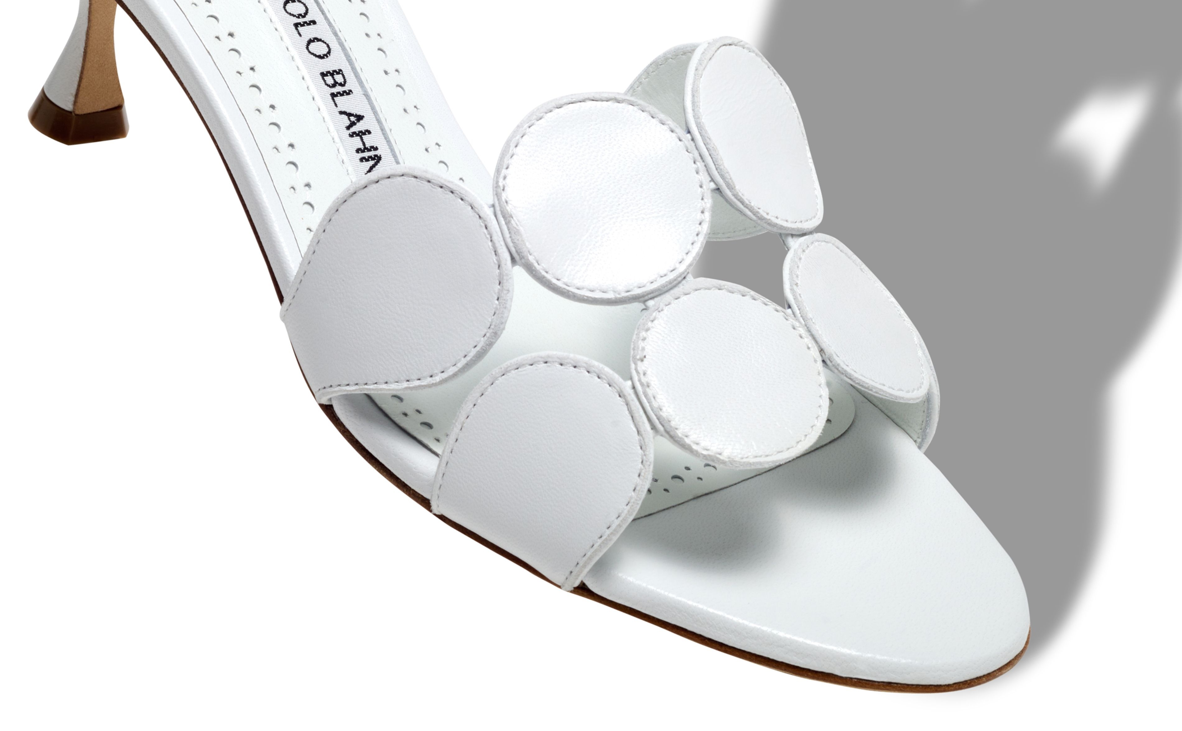 White Nappa Leather Mules - 4