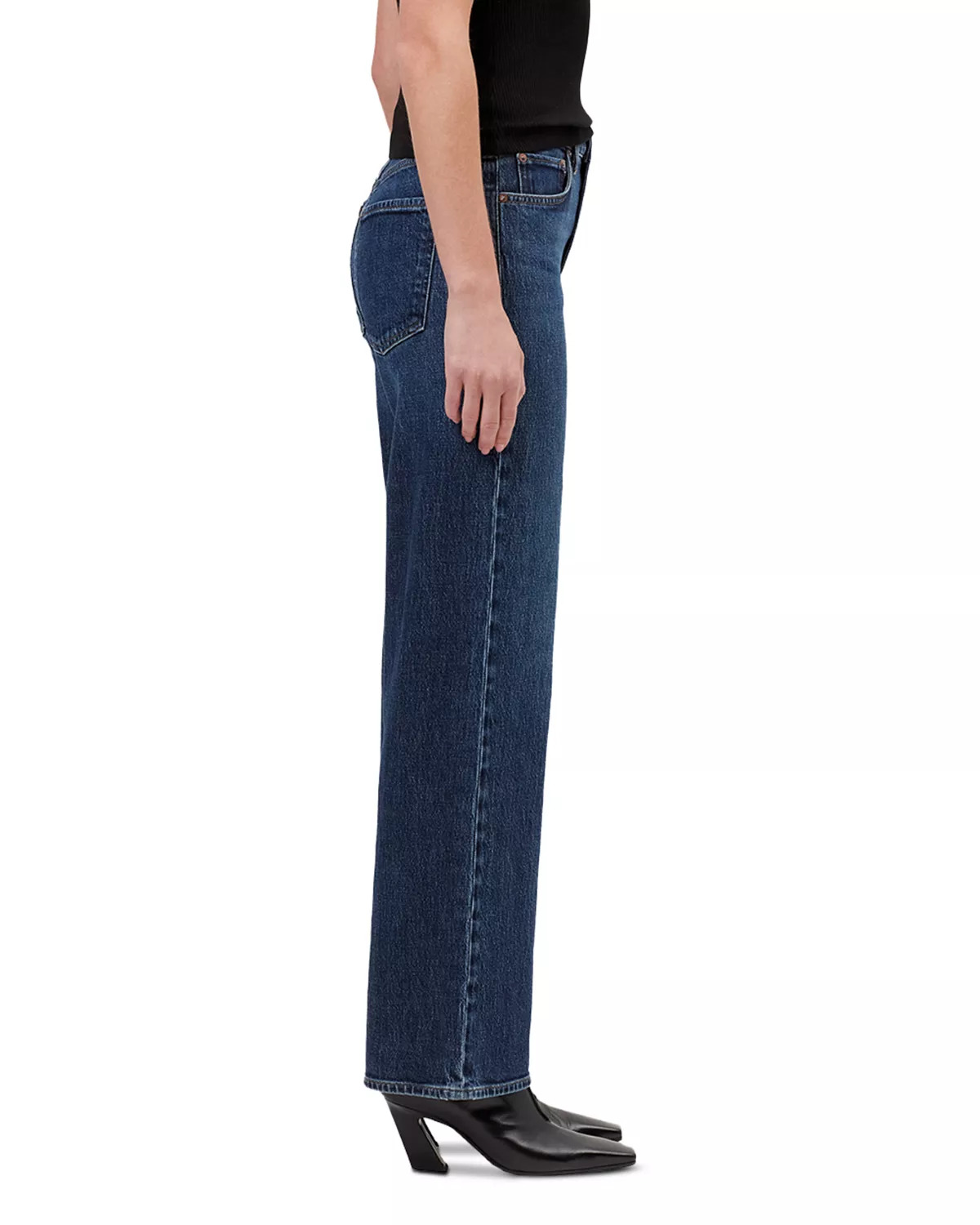 Harper Mid Rise Relaxed Straight Jeans in Echo - 4