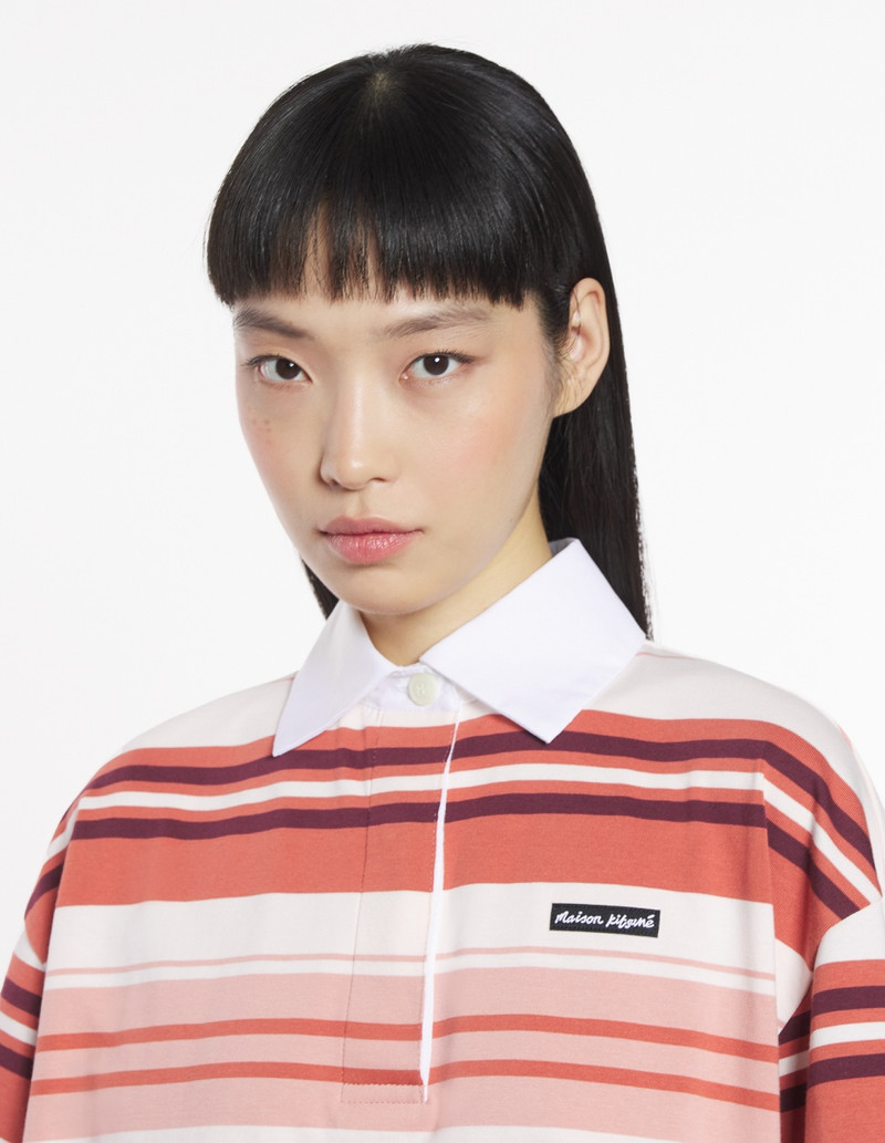 MAISON KITSUNE LABEL MULTI STRIPES POLO DRESS 4