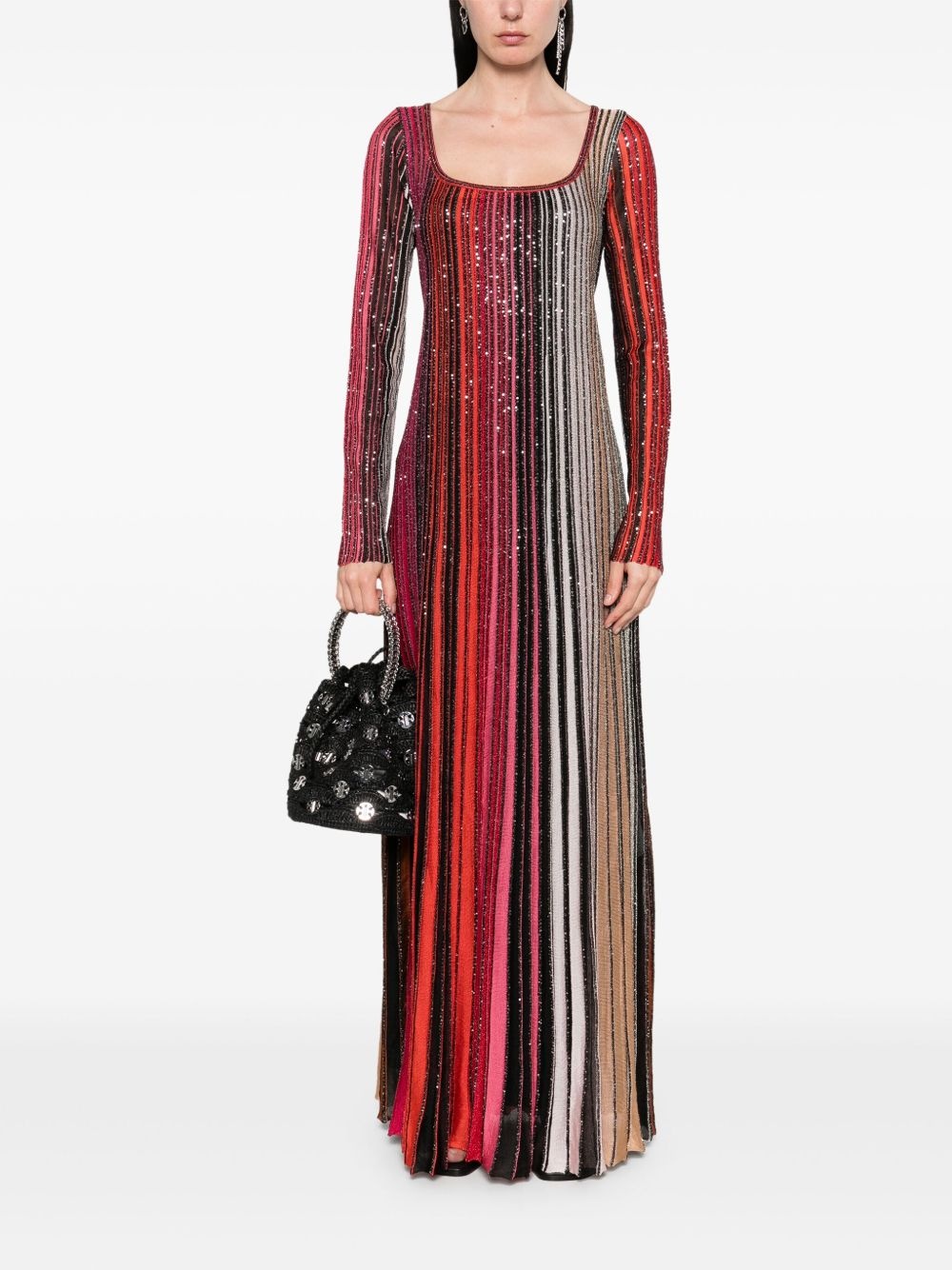 striped maxi dress - 2