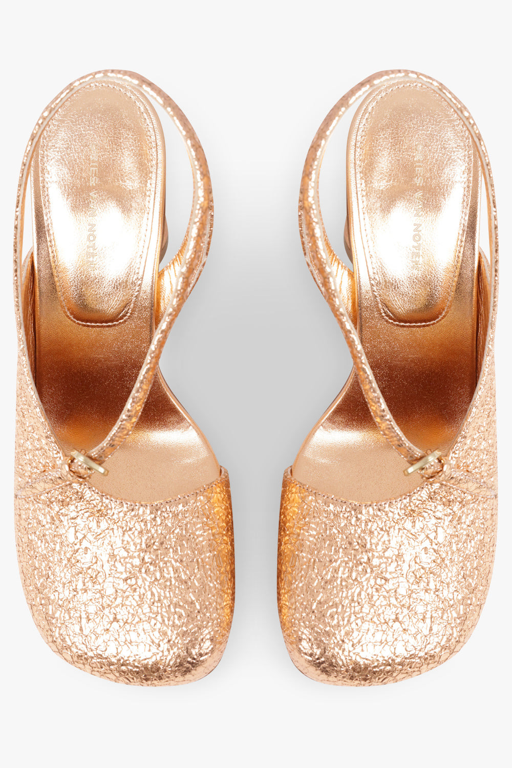 METALLIC CURVED CLOSED TOE 95MM SLINGBACK HEEL | SALMON - 4