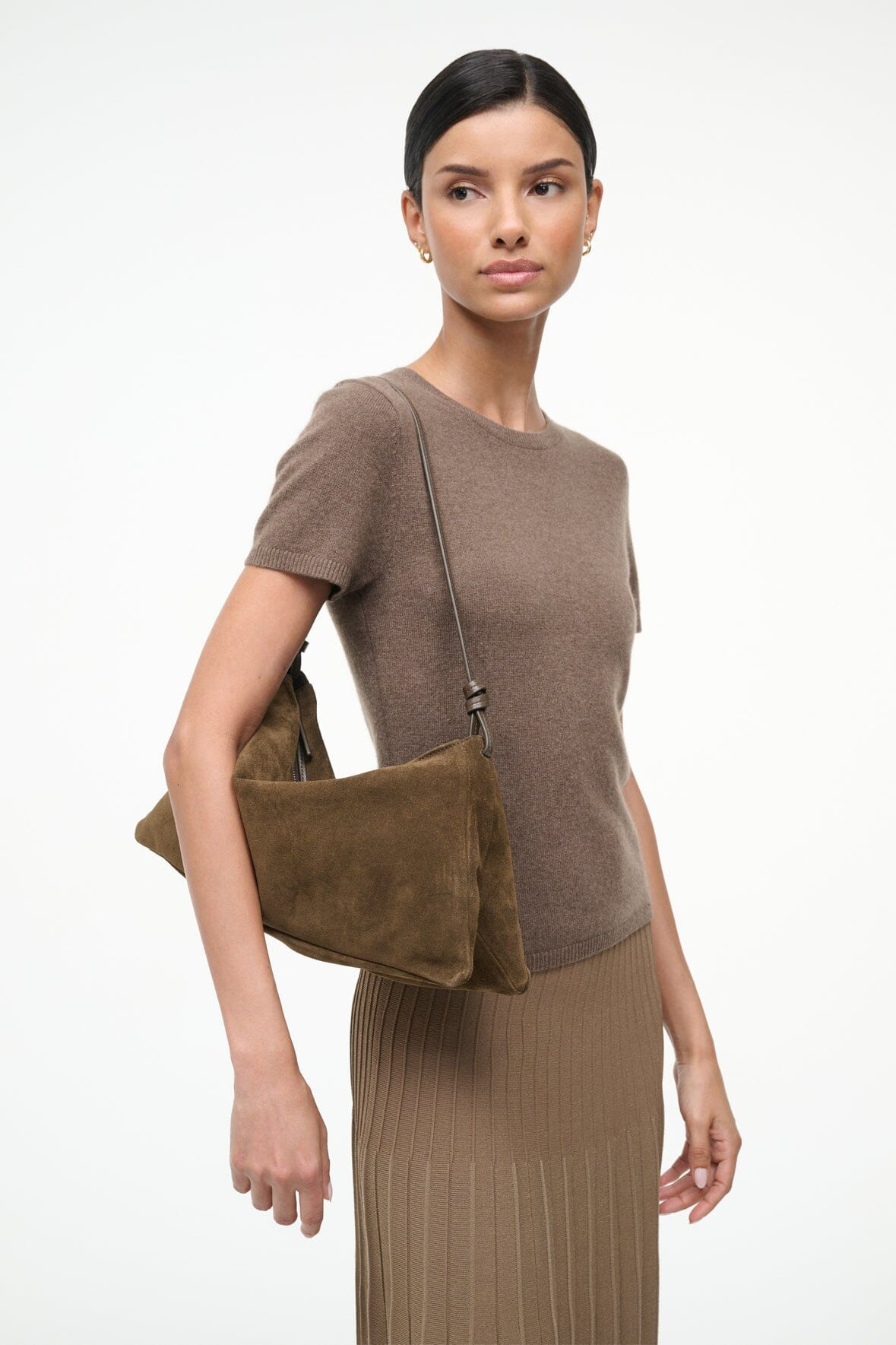 STAUD WALLY SHOULDER BAG TRUFFLE SUEDE - 4