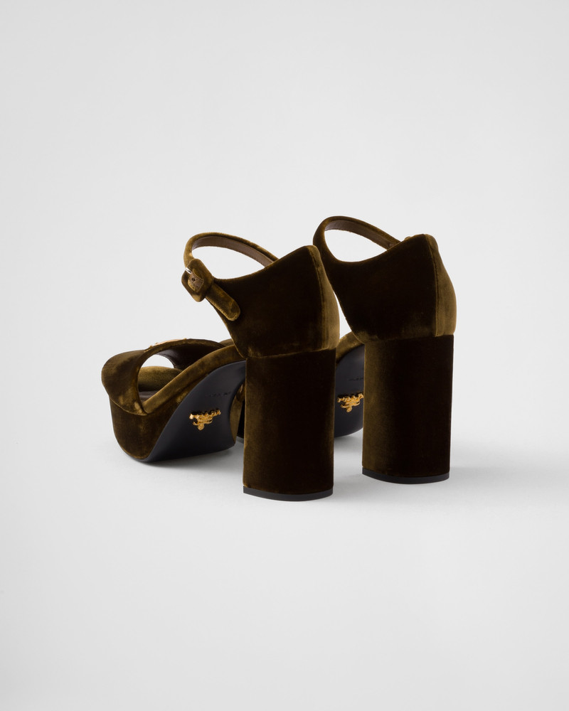 Velvet platform sandals 4