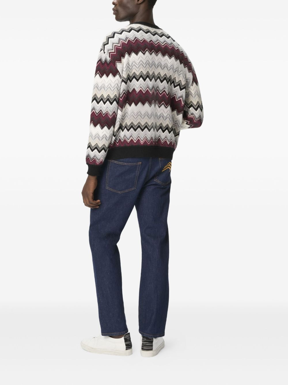 zigzag knit sweater - 3