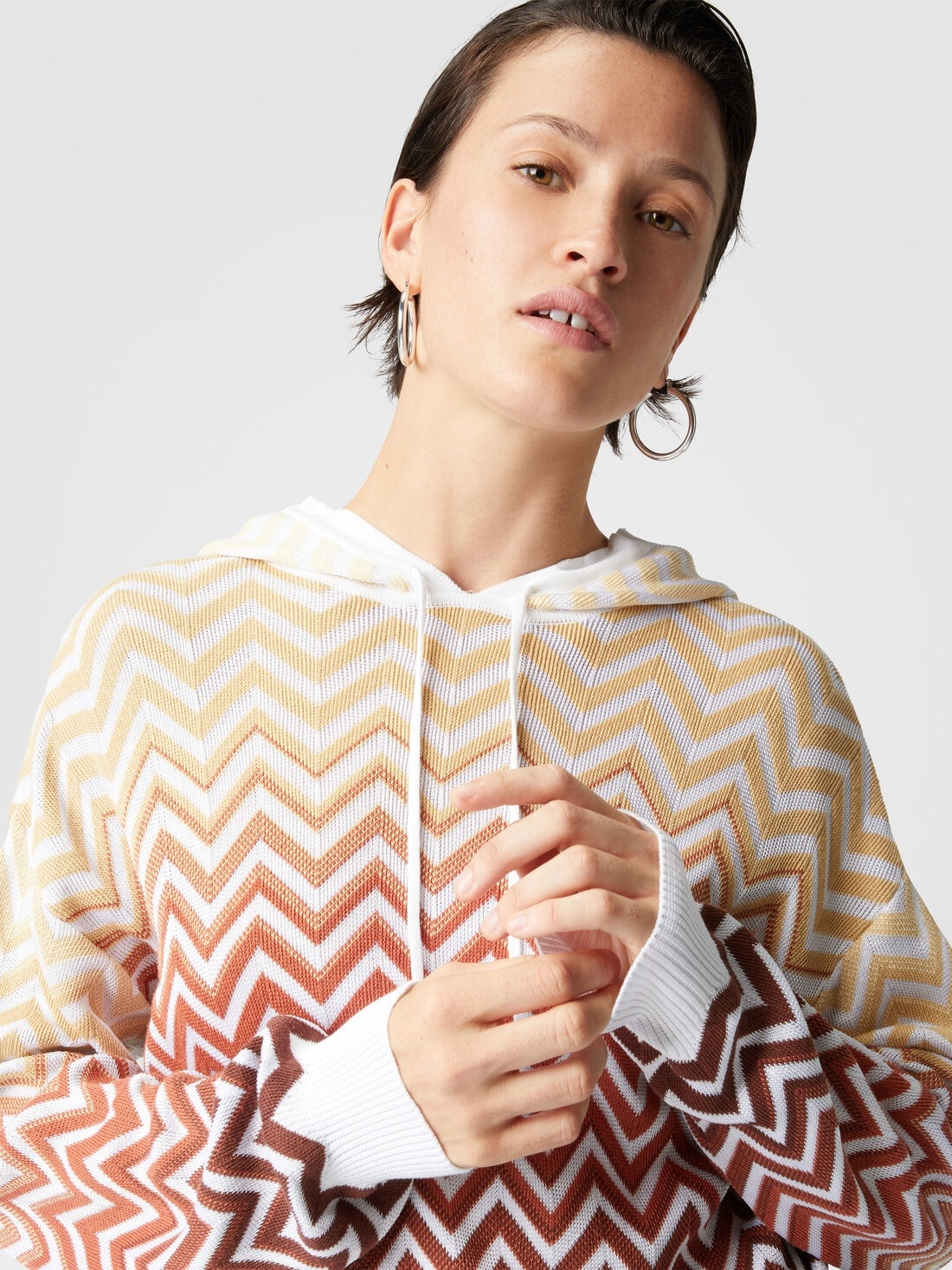 Dégradé chevron hooded sweatshirt - 4