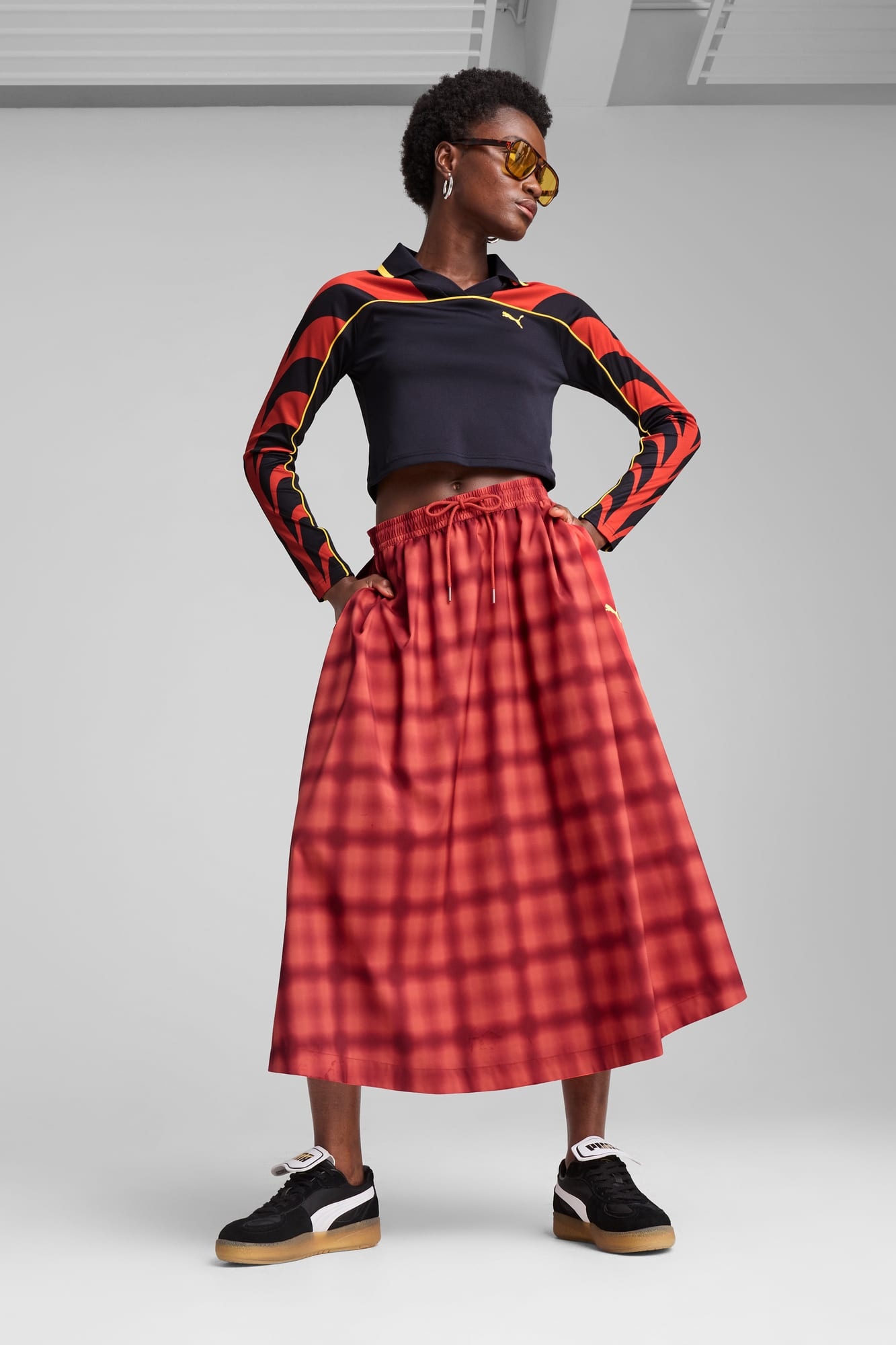 ROAD TO UNITY Women's Woven Midi Pleated Skirt - 5