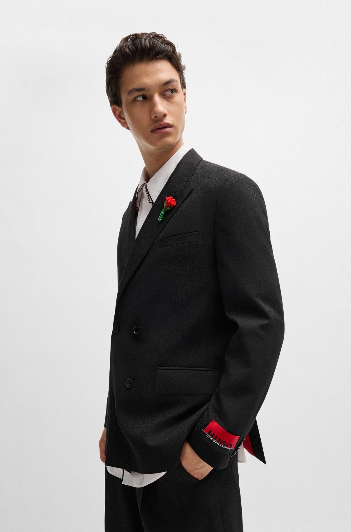 HUGO X LES BENJAMINS MODERN-FIT JACKET IN JACQUARD FABRIC - 2