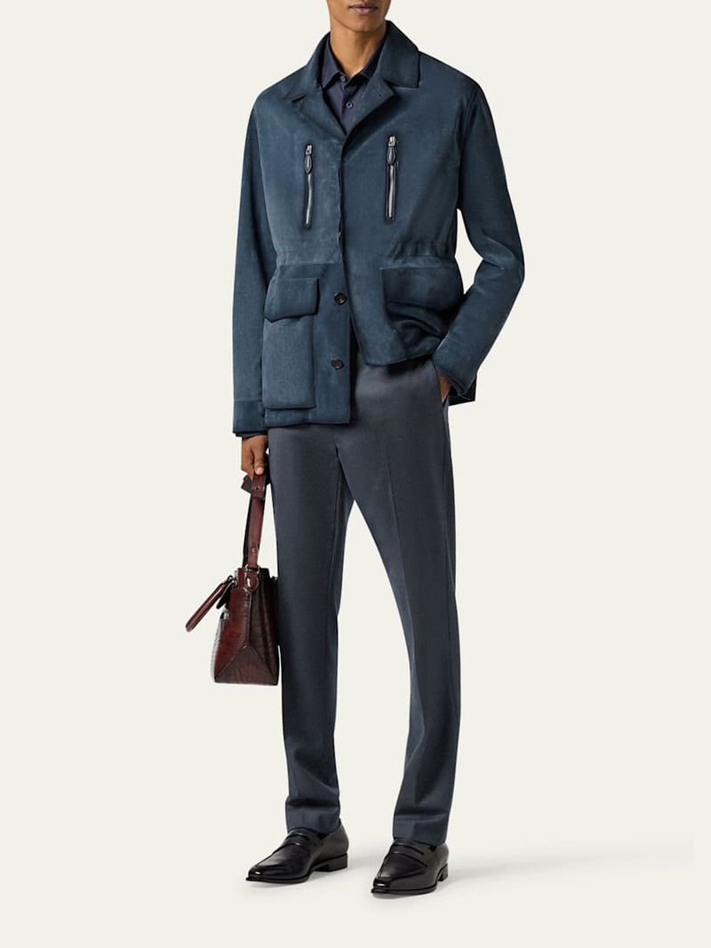 Berluti Men's Scritto-Undercollar Leather Jacket outlook